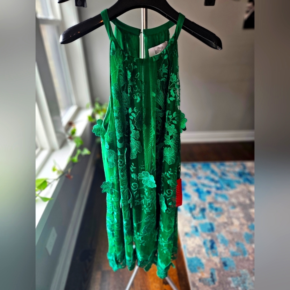 Emerald green halter dress sz 10 tall